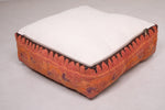 Moroccan Kilim Pouf - Burnt Orange Vintage Floor Cushion