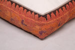 Moroccan Kilim Pouf - Burnt Orange Vintage Floor Cushion