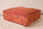 Moroccan Kilim Pouf - Burnt Orange Vintage Floor Cushion