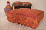 Moroccan Kilim Pouf - Burnt Orange Vintage Floor Cushion