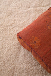 Moroccan Kilim Pouf - Burnt Orange Vintage Floor Cushion