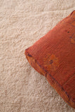 Moroccan Kilim Pouf - Burnt Orange Vintage Floor Cushion