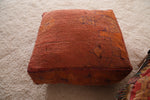 Moroccan Kilim Pouf - Burnt Orange Vintage Floor Cushion