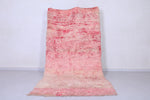 Pink vintage handmade moroccan berber rug 4.9 FT X 10.2 FT