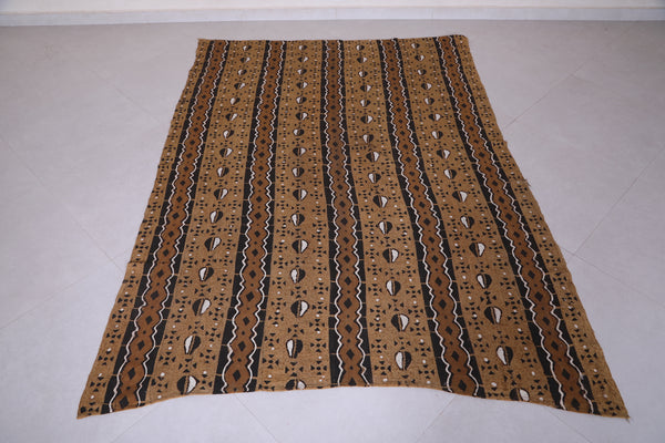 Vintage African Handwoven Fabric | 5 x 6.9 ft | Unique Artisan Textile