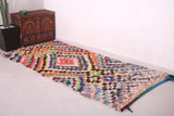 Colorful boucherouite berber carpet 3.2 FT X 7.2 FT