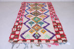 Vintage colourful handmade moroccan azilal rug 4.5 FT X 8.1 FT