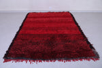 Red vintage handmade moroccan berber rug 5.5 FT X 7.9 FT