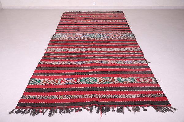 Hand woven berber moroccan  rug 5.4 FT X 10.7 FT