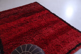 Red vintage handmade moroccan berber rug 5.5 FT X 7.9 FT