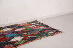Moroccan boucherouite handmade rug 3.4 FT X 5.2 FT