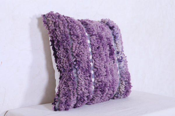 Purple Moroccan handmade rug pillow 17.3 INCHES X 17.3 INCHES