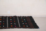 Black flatwoven Moroccan berber rug - 3.2 FT X 4.8 FT