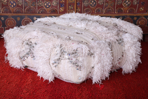 Moroccan kilim handmade berber rug pouf