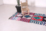 Gorgeous Runner moroccan Boucherouite rug 2.7 FT X 7.6 FT