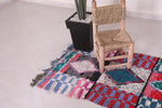Gorgeous Runner moroccan Boucherouite rug 2.7 FT X 7.6 FT