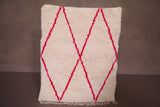 Square handmade Moroccan berber rug - 2.9 FT X 3.5 FT