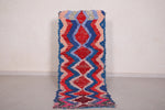 Vintage colorful handmade Moroccan rug , 2.1 FT X 5.3 FT