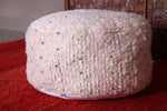 Flatwoven berber Round moroccan kilim pouf