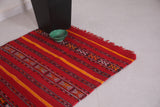 Red Moroccan kilim rug 2.9 FT X 5 FT