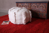 Round berber handmade moroccan kilim pouf