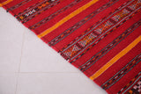 Red Moroccan kilim rug 2.9 FT X 5 FT