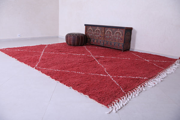 Handmade moroccan red rug , Custom Berber carpet