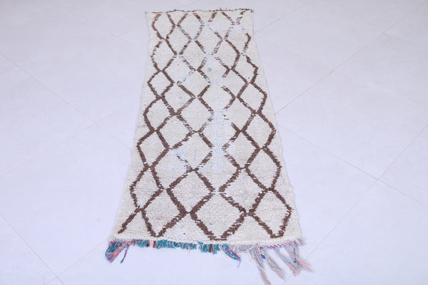 Minimalist Moroccan runner rug – Neutral brown diamonds | 2.1 x 6.3 FT