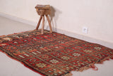 Square handmade berber moroccan rug - 3.9 FT X 4.8 FT