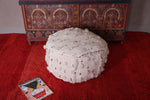 Round berber moroccan kilim handwoven pouf