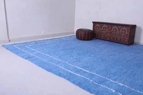 Azilal Moroccan sky blue carpet, Custom handmade rug