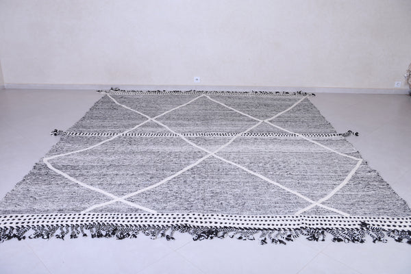 Handmade grey trellis rug – Custom Moroccan wool carpet