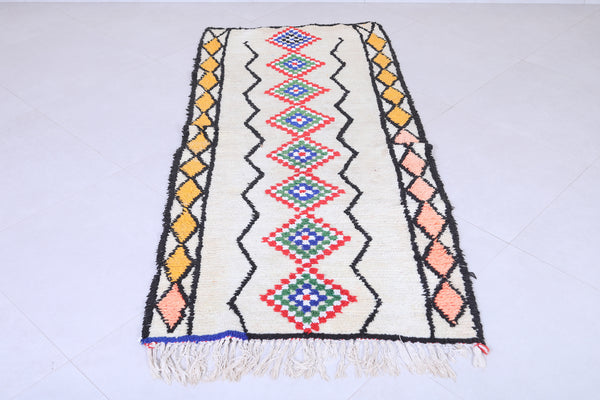 Handwoven Moroccan Rug 2.9 x 6.4 ft | Bright Diamond Patterns