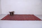 Red vintage handmade moroccan berber rug  6.5 FT X 11.5 FT