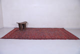 Red vintage handmade moroccan berber rug  6.5 FT X 11.5 FT