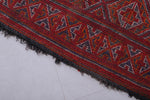 Red vintage handmade moroccan berber rug  6.5 FT X 11.5 FT