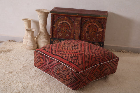 berber handwoven Moroccan kilim old rug pouf
