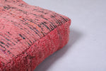 Moroccan handmade red rug pink pouf