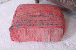 Moroccan handmade red rug pink pouf