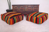 Two berber Colorful moroccan Kilim rug Pouf