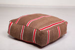 Brown handwoven berber moroccan rug pouf