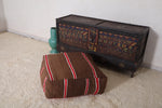 Brown handwoven berber moroccan rug pouf