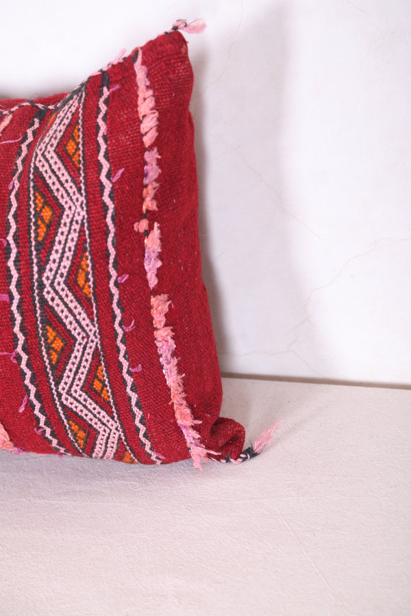 Vintage kilim Moroccan pillow 14.5 INCHES X 23.6 INCHES