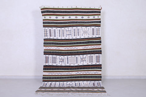 Vintage moroccan handwoven kilim 4.2 FT X 8.2 FT