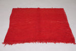 Red square handmade Moroccan rug - 3.3 FT X 3.5 FT