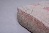 Two moroccan azilal berber handmade rug poufs