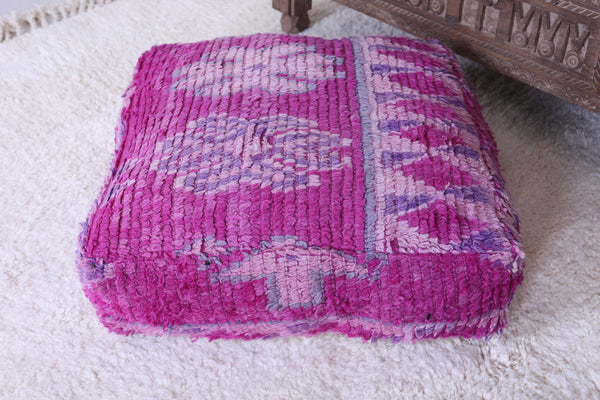 Handmade berber old rug Moroccan pouf | Vintage artisan craft