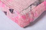 Berber handmade moroccan pink rug pouf