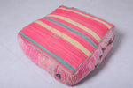 Berber handmade moroccan pink rug pouf