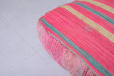 Berber handmade moroccan pink rug pouf